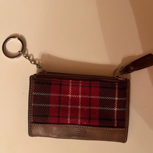Vintage Coach Tartan Plaid Mini Coin Purse
